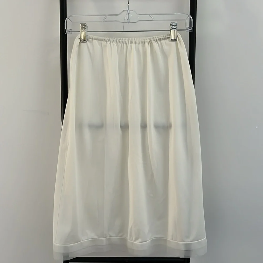 Vintage 60s Van Raalte Cream Suavette Nylon Lace Half Slip Women Size M